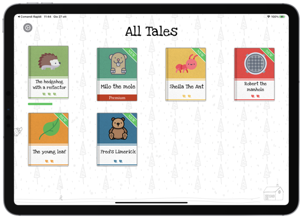 Image of an iPad with the Read Me Aloud home screen